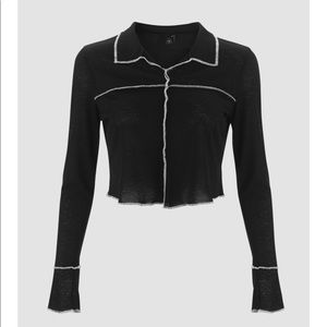 Brand new Black long sleeve collard crop top. Vintage Dreams Top from Cider.